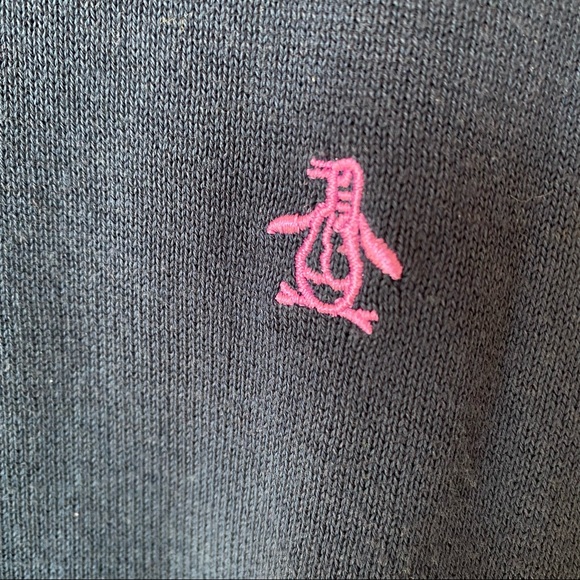Navy Crew Neck Lightweight Sweater with Penguin Logo - Picture 2 of 7